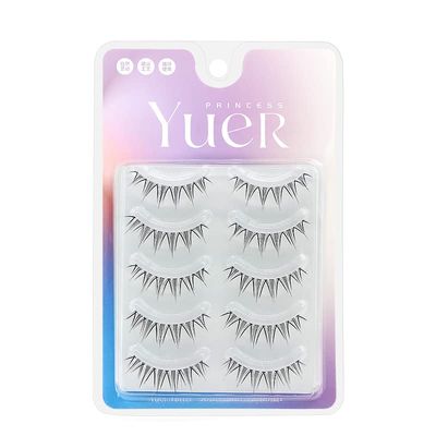 LASGOOS Fake Eyelashes Natural Look False Eye Lashes Daily Strip Cross 8-11mm Clear Thin Band Lashes Invisible band Lash for Wedding Daily Work Party Date Eye Makeup 3 Pairs GM24