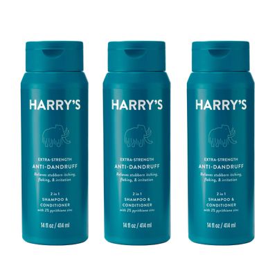 Harry&#39;s Mens Extra Strength Anti Dandruff 2-in-1 Shampoo and Conditioner with 2% Pyrithione Zinc - 14 fl oz, 3ct