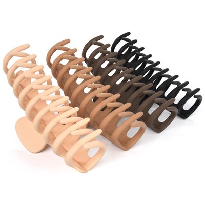 FRAMAR Large Hair Claw Clip - Hair Clips Women, Extra Large Claw Clip For Thick Hair Claw Clips, Hair Claw Clips For Women Thick Hair - Neutral Claw Clips 4 Pack