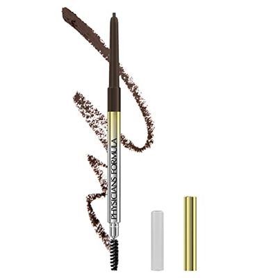 Physicians Formula Eyebrow Retractable Slim Definer Brow Pencil, Medium Brown, Dual-Sided Brow Brush, Fine Tip, Shapes, Defines, Fills | Dermatologist Tested, Clinicially Tested