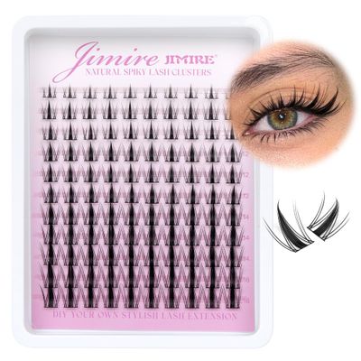Fairy Lash Clusters Natural Look Manga Eyelash Clusters Wispy D Curl Cluster Eyelash Extensions 110 Pcs 8-16MM Wispy Individual Lashes Wet-Look Lash Extension with Invisible Lash Band