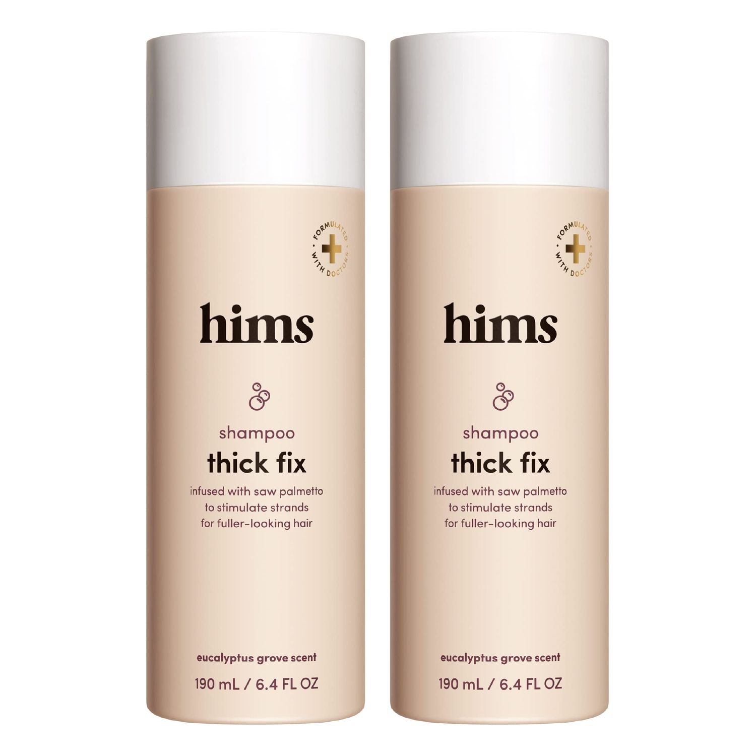 hims Thick Fix Shampoo for Men - Thickening Shampoo With Saw Palmetto and Niacinamide - No Parabens or Sulfates, Vegan and Cruelty Free - Fresh Eucalyptus Grove, 2 pack, 6.4oz