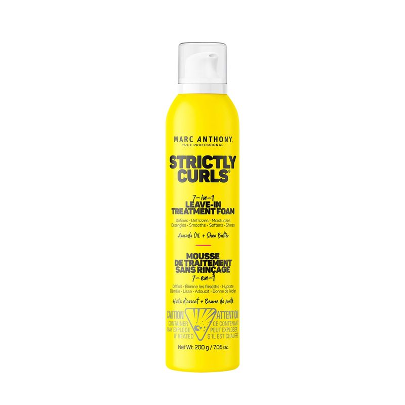 Marc Anthony Leave In Hair Treatment, Strictly Curls - 7-In-1 Treatment Foam for Curly Hair Defines, Defrizzes, Moisturizes, Detangles, Softens &amp; Shines with Avocado Oil &amp; Shea Butter - 7.1 Ounce