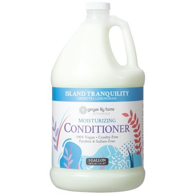 Ginger Lily Farms Botanicals Moisturizing Conditioner for Dry Hair, Island Tranquility, 100% Vegan &amp; Cruelty-Free, Green Tea Lemongrass Scent, 1 Gallon (128 fl oz) Refill