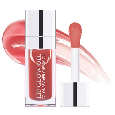 Fovcos Hydrating Lip Glow Oil, Moisturizing Lip Glow Oil, Lip Plumper Gloss, Transparent Lip Gloss, Lip Oil, Plumping Lip Oil, Lip Balm, Tinted Lip Balm Lip Care (Rosewood)