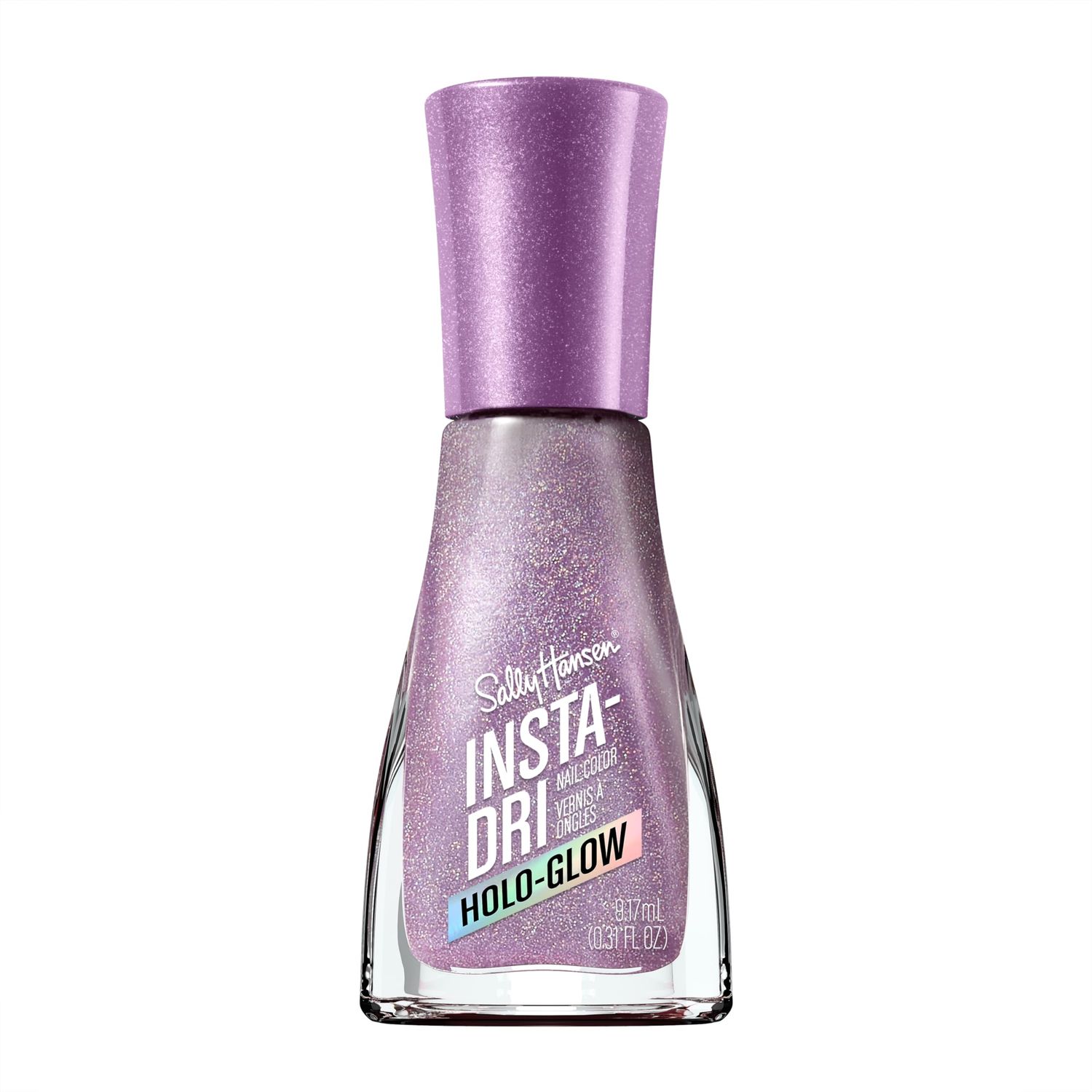 Sally Hansen Insta-Dri Holo-Glow, Lustrous Lilac, Quick Dry, Long Lasting, Streak-Free Shine, Metallic Purple Nail Polish