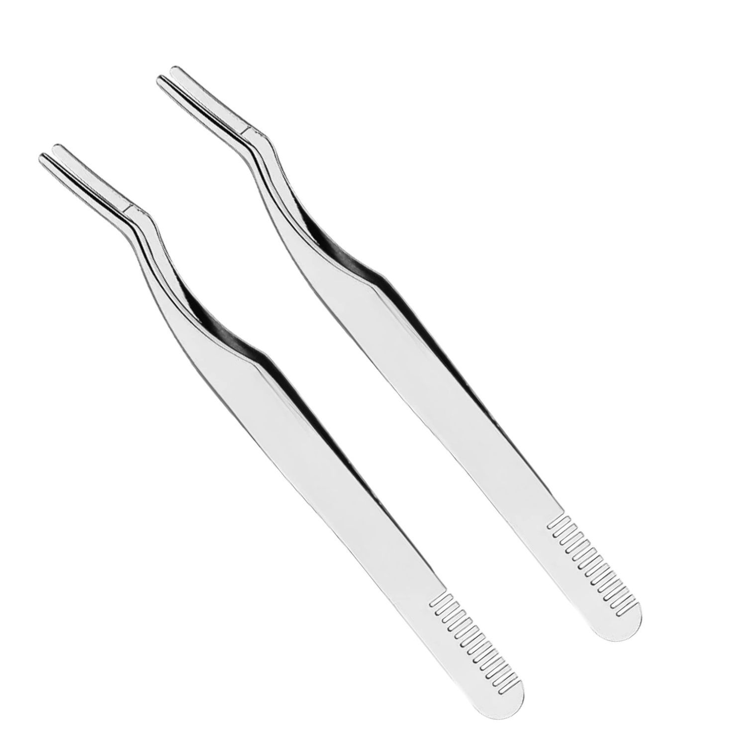 2 Fake Eyelash Extension Applicator for Mistake-Proof Artificial Lash Placement - Ergonomic Slim Design Handle Strip Lashes Individual Eyelash Clusters Wisp Silk Mink DIY Professional Makeup Artists