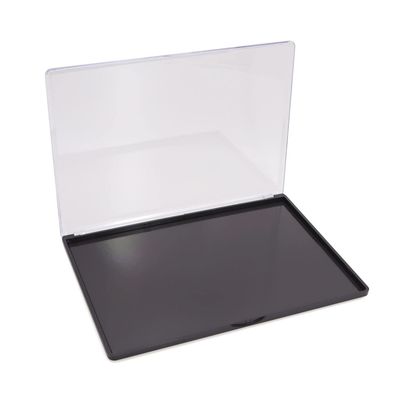 Snowso XL Large Empty Magnetic Eyeshadow Palette with Clear Top, Travel Makeup Organizer with 40Pcs Adhesive Metal Stickers For DIY Your Own Powder Palette (XL Large Palette - 9.25x6.57)