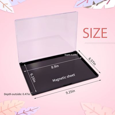 Snowso XL Large Empty Magnetic Eyeshadow Palette with Clear Top, Travel Makeup Organizer with 40Pcs Adhesive Metal Stickers For DIY Your Own Powder Palette (XL Large Palette - 9.25x6.57)