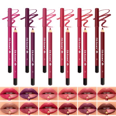 12 Colors Lip Liner Set, Waterproof Long Lasting Lip Pencil, Smooth Application Matte Lipstick, High Pigmented Natural Lip Pen, Lip Makeup Soft Pencils Set