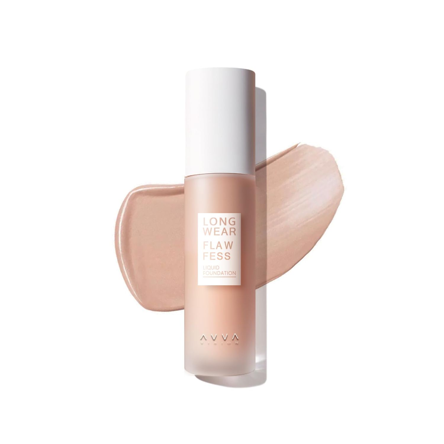 AVVA VISION Liquid Foundation Makeup Natural True Skin Tone Full Coverage Concealer Flawless Complexion Blendable Longwear, Warm Beige, 1 fl. oz.