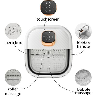 Collapsible Foot Spa with Heat, Touchscreen, Foldable Foot Bath Massager with Temperature Control, Foot Massage Rollers, Pedicure Foot Spa for Home, Office, Relaxation, Christmas gift for Men &amp; Women