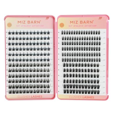 Miz Barn 312PCS Cluster Diy Lash Extensions Individual Lashes Ultra-Large Capacity Wispy Manga Lashes Individual Cluster Lashes Kit for Self Application (4 Styles Mixed)