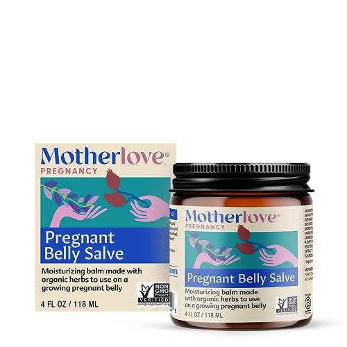 Motherlove Pregnant Belly Salve (4 oz) Moisturizing Balm to Use on Growing Belly-Non-GMO &amp; Organic Herbs