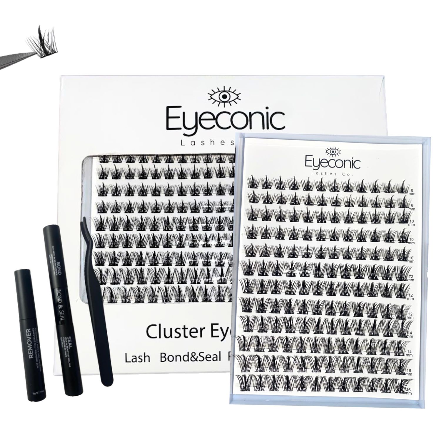 Eyeconic Lashes Co. Eyelash Extension Kit DIY (Natural), Black
