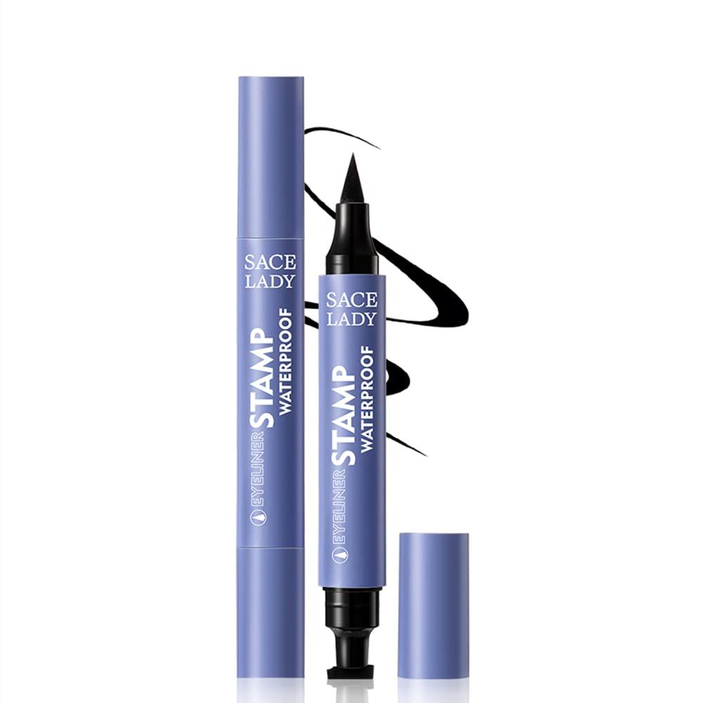 SACE LADY Eyeliner Stamp, Black Cat Eye Liner Make Up Waterproof Long Lasting Smudge-Proof High Pigmented Natural Eyes Makeup