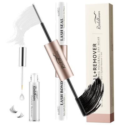 2 in 1 Lash Bond and Seal Waterproof With Lash Remover,Lash Glue for Eyelash Clusters,Bond Seal and Remover Lash kit,Bond and Seal Lash Glue with Long Lasting (2 Pcs)