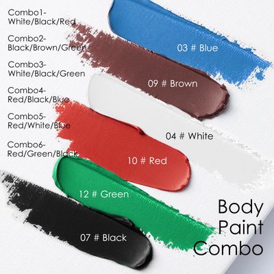 FREEORR 3 Colors Blue White Red Face Body Paint Stick, Blue White Red Flag Color Face Paint for BaseballFootballHalloween Accessories VampireJokerClown Makeup Cream Face& Body Paint Easy to Blend