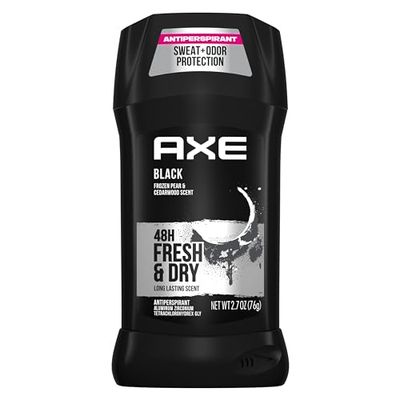 AXE Antiperspirant Stick for Men Black Pack of 4, 48 Hour Sweat and Odor Protection for Long Lasting Freshness, Frozen Pear &amp; Cedarwood Men&#39;s Deodorant 2.7 oz