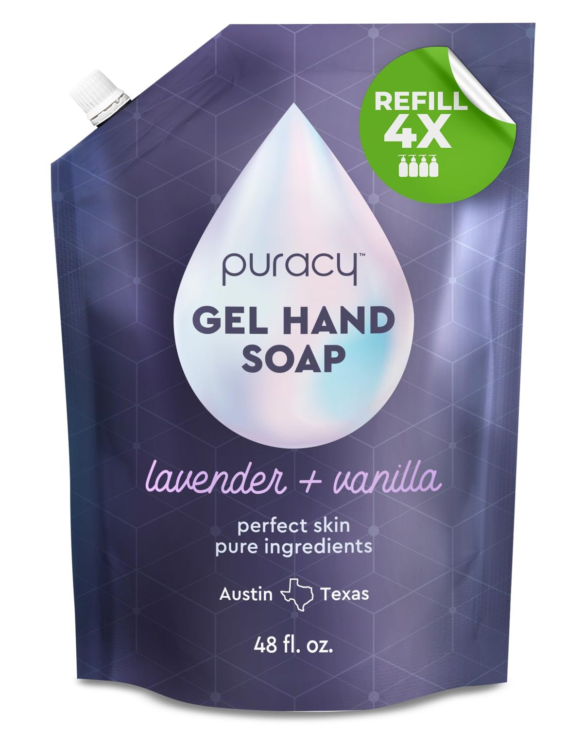 Puracy Organic Hand Soap, Professional Hand Washers We&#39;ve All Become, Moisturizing Natural Gel Hand Wash Soap, Liquid Hand Soap Refills for Soft Skin (Refill Lavender &amp; Vanilla, 48 Ounce)