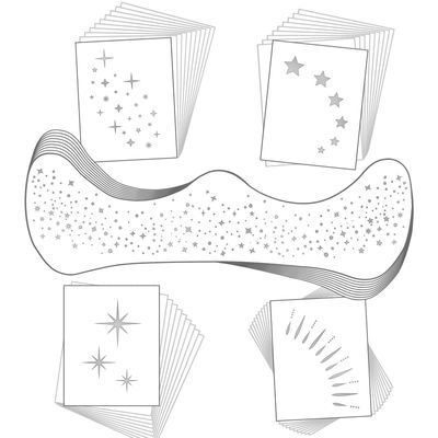 50 Assorted Glitter Freckles Face Tattoo, Glow Up Makeup Patches Cosmetic Glitter for Face, Sparkle Makeup Patches, Waterproof Face Glitter Speckles Patches for Christmas (Silver)