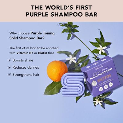 Kitsch Purple Toning Shampoo Bar for Color Treated & Grey Hair, Made in US, Removes Brass & Yellow Undertones from Blonde, Grey & White Hair, Paraben-Free, 3.2oz