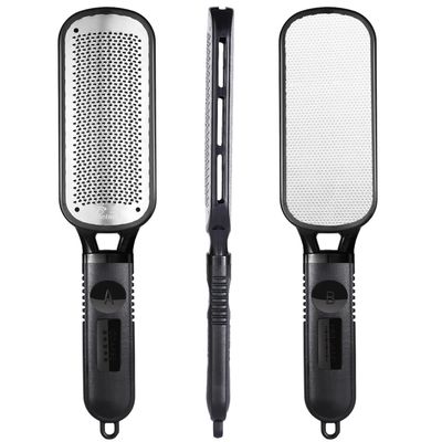 Antonki Foot File for Dead Skin, Double Sided Callus Remover for Feet, Metal Foot Scrubber for Cracked Heel, Professional Foot Scraper Rasp Pedicure Tool to Remove Hard Skin - 2 in 1 Foot File