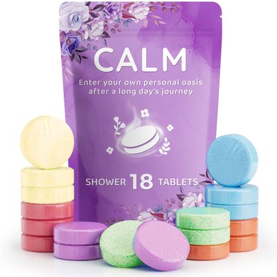 DeckTheHalls 18 Pack Shower Steamers - Christmas, Birthday Presents - Shower Bombs with Lavender Mint Rose Coco Sea Grapefruit Natural Fragrance, Self Care &amp; Relaxation Presents for Women and Men