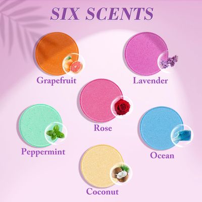 DeckTheHalls 18 Pack Shower Steamers - Christmas, Birthday Presents - Shower Bombs with Lavender Mint Rose Coco Sea Grapefruit Natural Fragrance, Self Care & Relaxation Presents for Women and Men