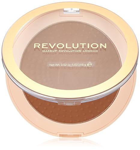 Makeup Revolution Mega Bronzer Powder, Matte Finish, For Light To Deep Skin Tones, Vegan &amp; Cruelty Free, Cool, 0.52 oz15g