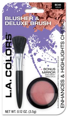 L.A. COLORS Blusher &amp; Deluxe Brush, Natural CBC141