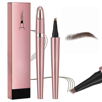 Generic 2024 New Eyebrow Microblading Pen, 3D Microblading Eyebrow Tattoo Pencil 4 Fork Tip, Waterproof Eyebrow Pencil, Natural Fine Stroke Microblading Eyebrow Pencil (Dark Brown)