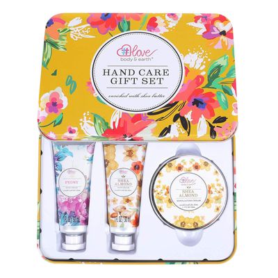 Hand Cream Gift Set - Lotion Sets for Women Gift, Hand Care Set with Shea Butter, Travel Size Hand Lotion Set for Women,Includes 2 Hand Cream &amp; Exfoliating Cream, Gift Box for Women