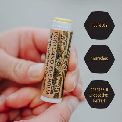 Portland Bee Balm All Natural Handmade Beeswax Based Lip Balm, Oregon Mint 3 Count