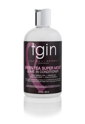 tgin Green Tea Super Moist Leave in Conditioner for Curly, Coily and Wavy Hair, with Argan Oil, Shea Butter and Green Tea, Moisturizes and Nourishes Dry Hair, 13 oz