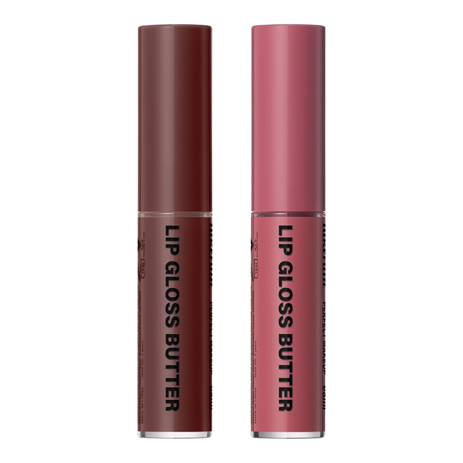 ZAMANIYA Butter Gloss Lip Gloss Set,Moisturizing Nourishing Hydrating Lip Glaze,Glass Lip Lipstick,Non-Sticky Lip Gloss,Lip Plumping Oil-Pack Of 2 (04 Oolong Milk Tea and 06 White Peach Juice)