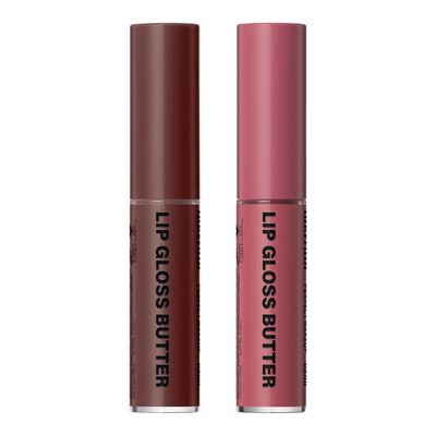 ZAMANIYA Butter Gloss Lip Gloss Set,Moisturizing Nourishing Hydrating Lip Glaze,Glass Lip Lipstick,Non-Sticky Lip Gloss,Lip Plumping Oil-Pack Of 2 (04 Oolong Milk Tea and 06 White Peach Juice)