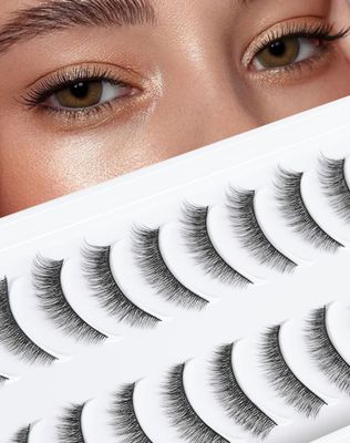 Natural Eyelashes Natural Look Small Lashes Short Eyelashes Natural Lashes False Eyelashes Wispy Eye Lashes Pack 10 Pairs D-M05