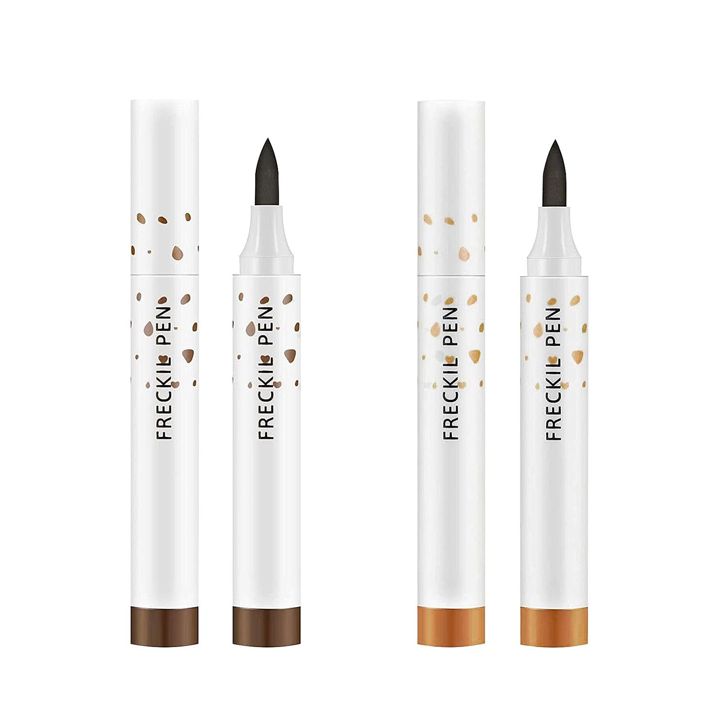 LOKFAR 2 Pcs Freckle Pen, Natural Lifelike Fake Freckles Makeup Pen Magic Brown Freckles Makeup Tool Long-Lasting Waterproof Dot Spot Pen for Effortless Sunkissed Makeup (Dark BrownLight Brown)