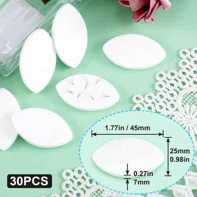 OIIKI 30Pcs Eye Shaped Practice Sponge, 7mm Lash Exercise Sponge, Practice Sponges, Lash Map Sponge for Beginners Makeup Eyelash Lash Extensions Supplies for Women