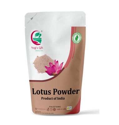 Yogi&#39;s Gift | Lotus Flower Powder | Nelumbo Nucifera | 8 oz (227 Grams) | 100% Pure &amp; Natural Lotus Petals Powder for Hair &amp; Skin | Ayurvedic Cosmetics