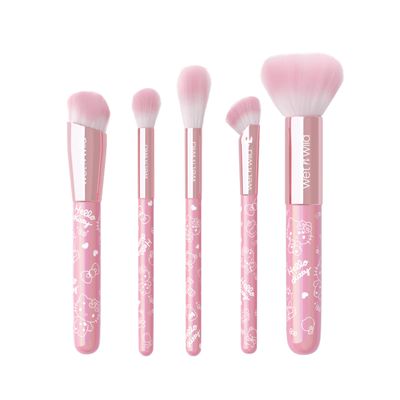 wet n wild Hello Kitty 5-Piece Makeup Brush Set, Buildable &amp; Blendable Multifunctional Seamless Application, Cruelty-Free &amp; Vegan Feathery Soft Bristles