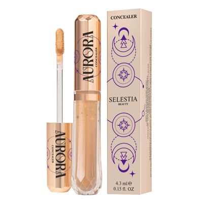 SELESTIA BEAUTY oncealer Makeup - Blendable &amp; Long-Lasting Under Eye Concealer for Dark Circles - Seamless Finish - 0.15 Fl Oz (Caramel)