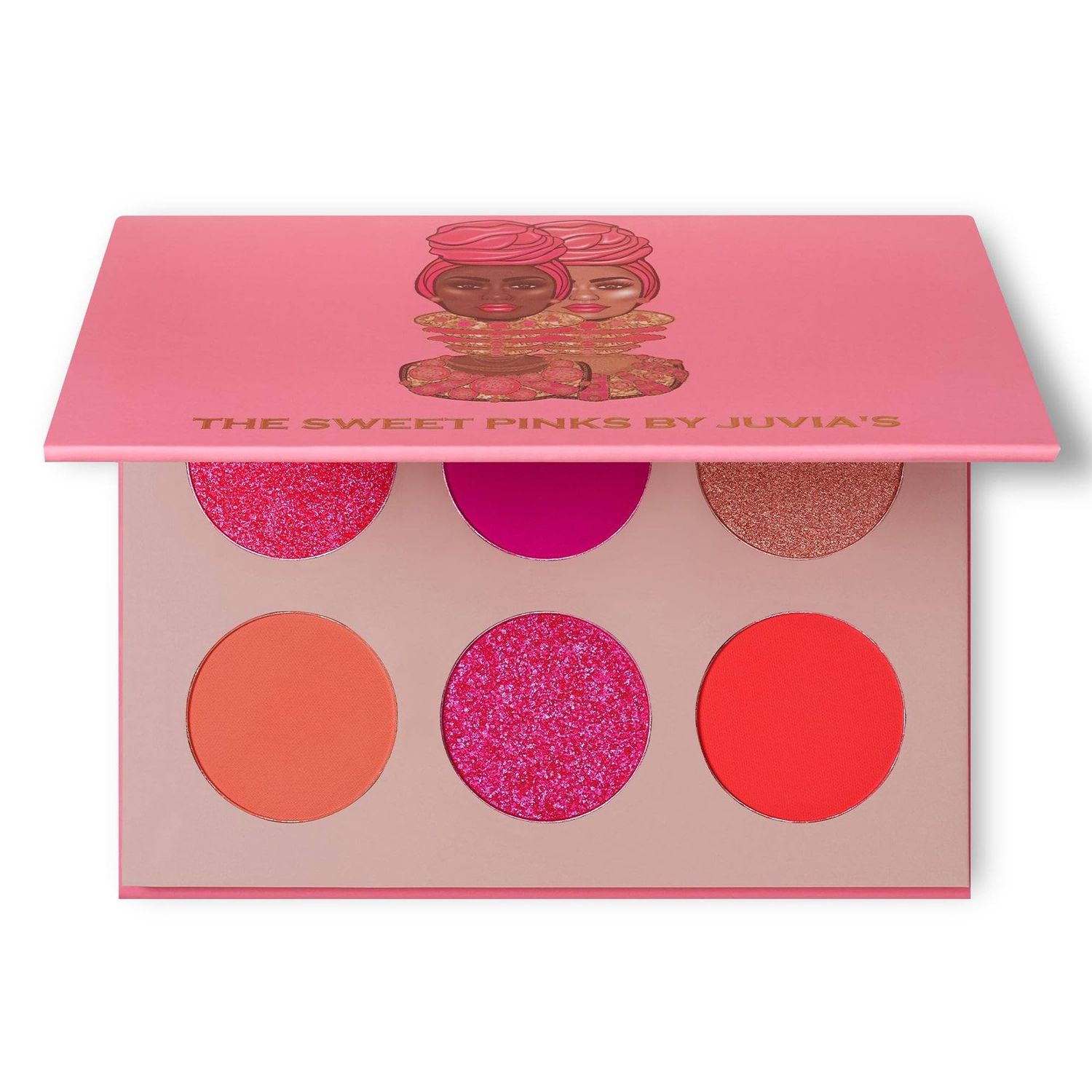 Juvia&#39;s Place Palette The Sweet Pinks - Deep Fuchsia, Soft &amp; Sweet Pink, Shades of 6, Pressed Pigments Palette, Professional Makeup, Pigmented Pan Palette, Makeup Palette for Color &amp; Shine