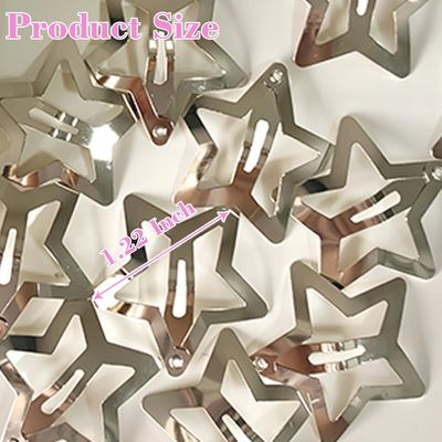 20 PCS 1.22" Star Hair Accessories - Non-Slip Metal Snap Clips and Barrettes for Girls &amp; Women, Y2K Style