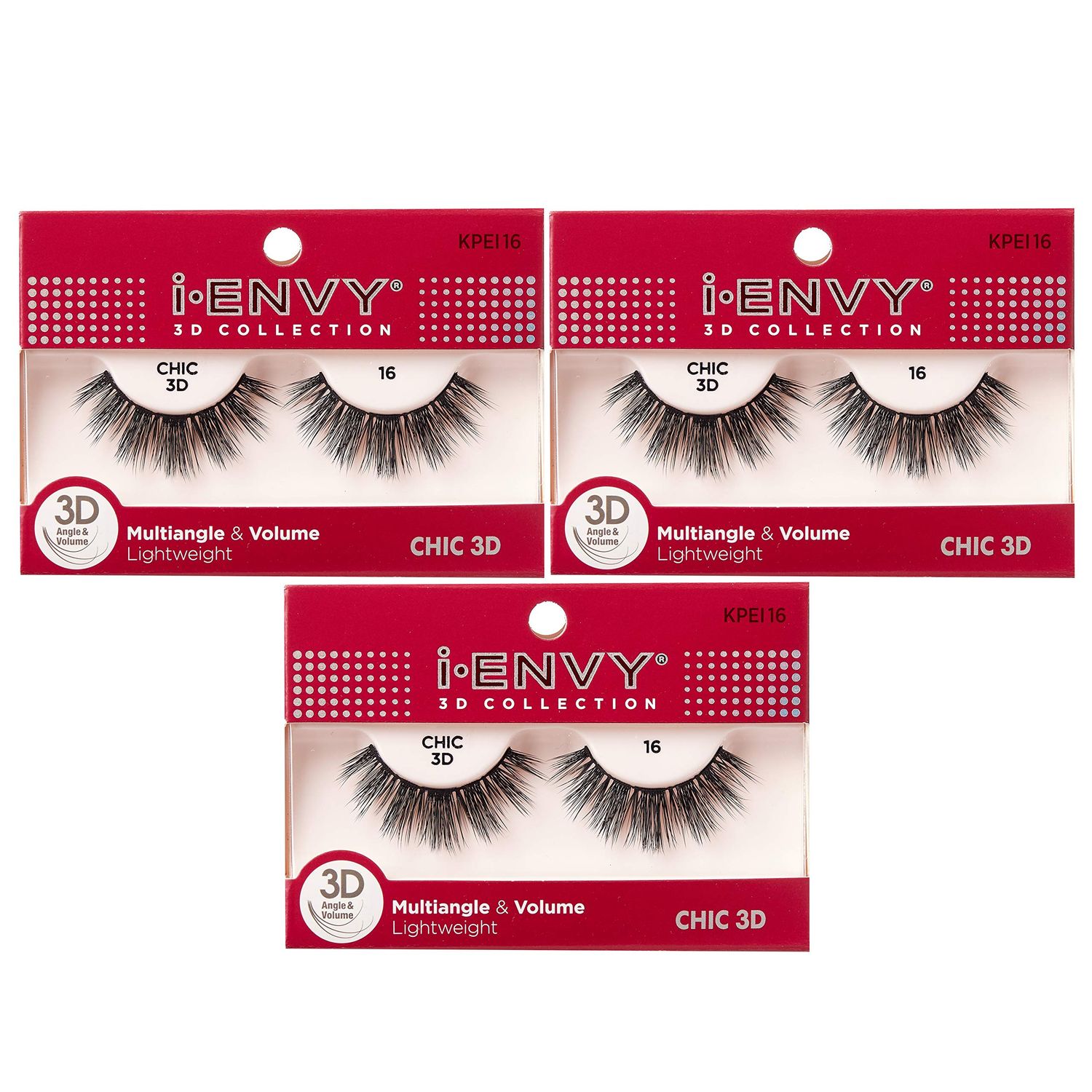 i-Envy 3D Glam Collection Multi-angle &amp; Volume (3 PACK, KPEI16)