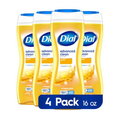 Dial Advanced Clean Gold Body Wash, 16 fl oz (Pack of 4)