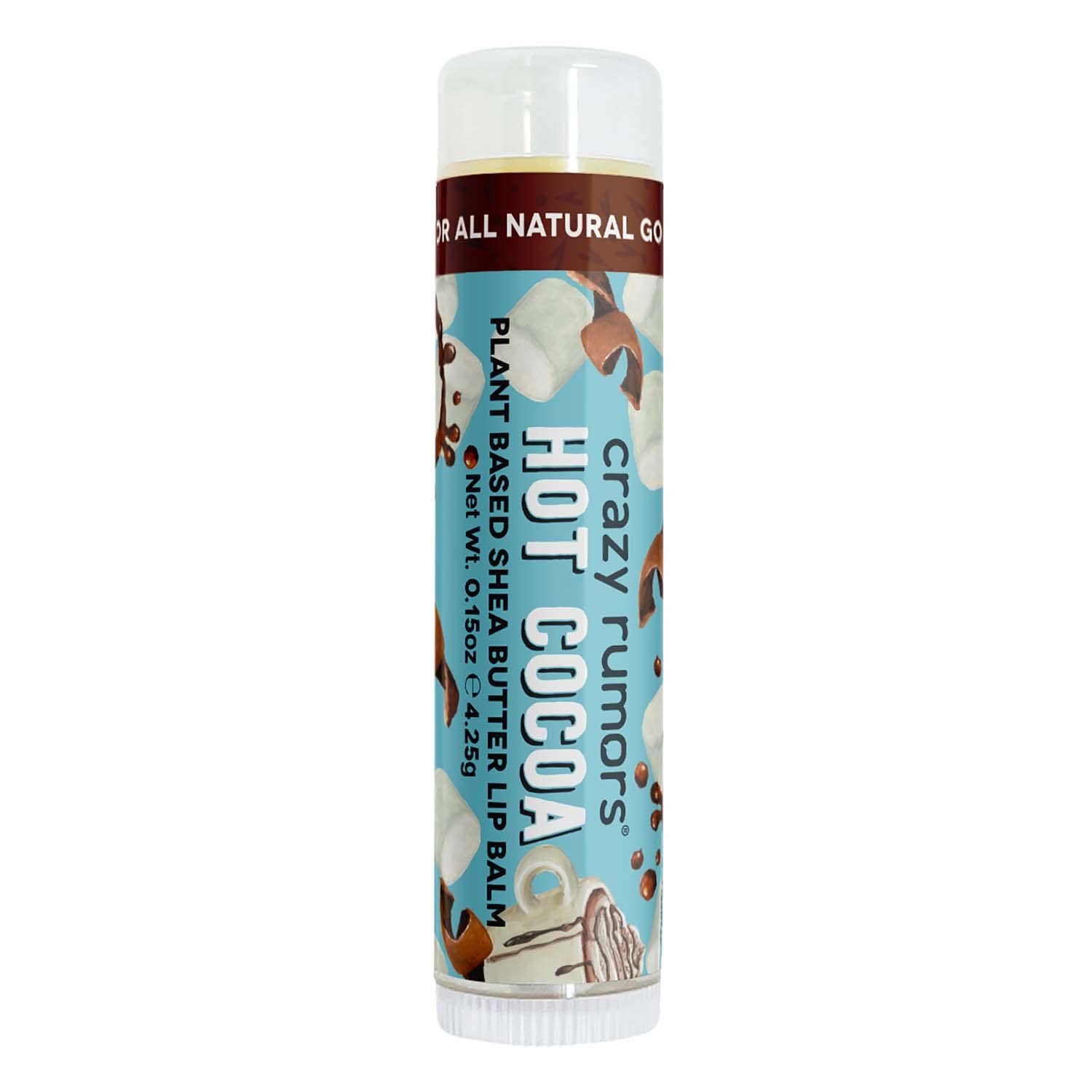 Crazy Rumors Hot Cocoa Lip Balm. 100% Natural, Vegan, Plant-Based, Made in USA (1-Pack)