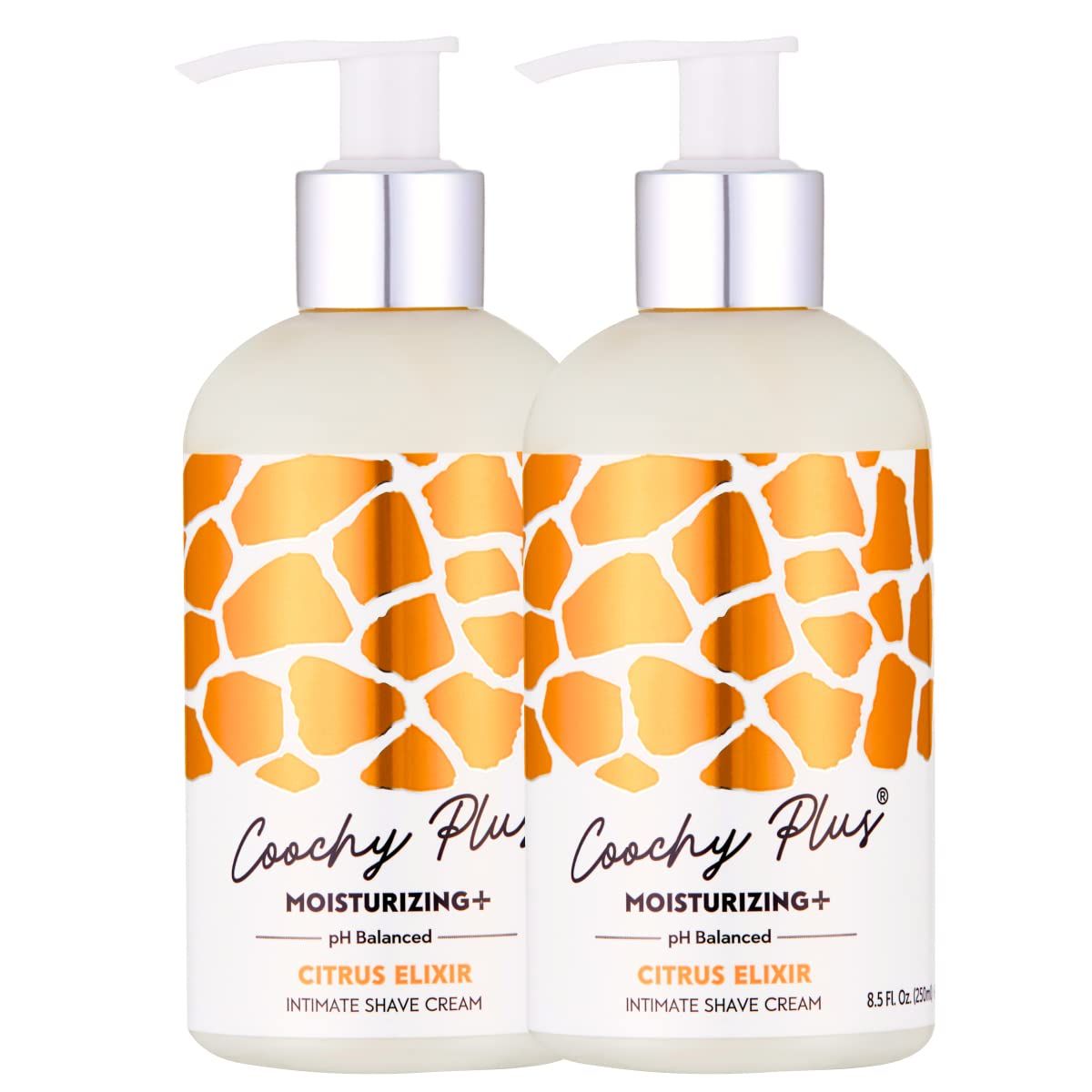 Coochy Intimate Shaving Cream MOISTURIZING Plus CITRUS ELIXIR For Pubic, Bikini Line, Armpit - Rash-Free With Patent-Pending Formula - Prevents Razor Burns &amp; Bumps, In-Grown Hairs, Itchiness 2 Pack