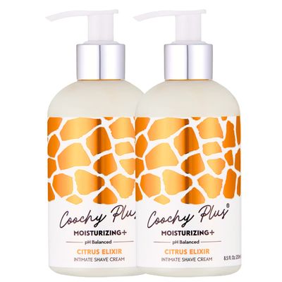 Coochy Intimate Shaving Cream MOISTURIZING Plus CITRUS ELIXIR For Pubic, Bikini Line, Armpit - Rash-Free With Patent-Pending Formula - Prevents Razor Burns &amp; Bumps, In-Grown Hairs, Itchiness 2 Pack